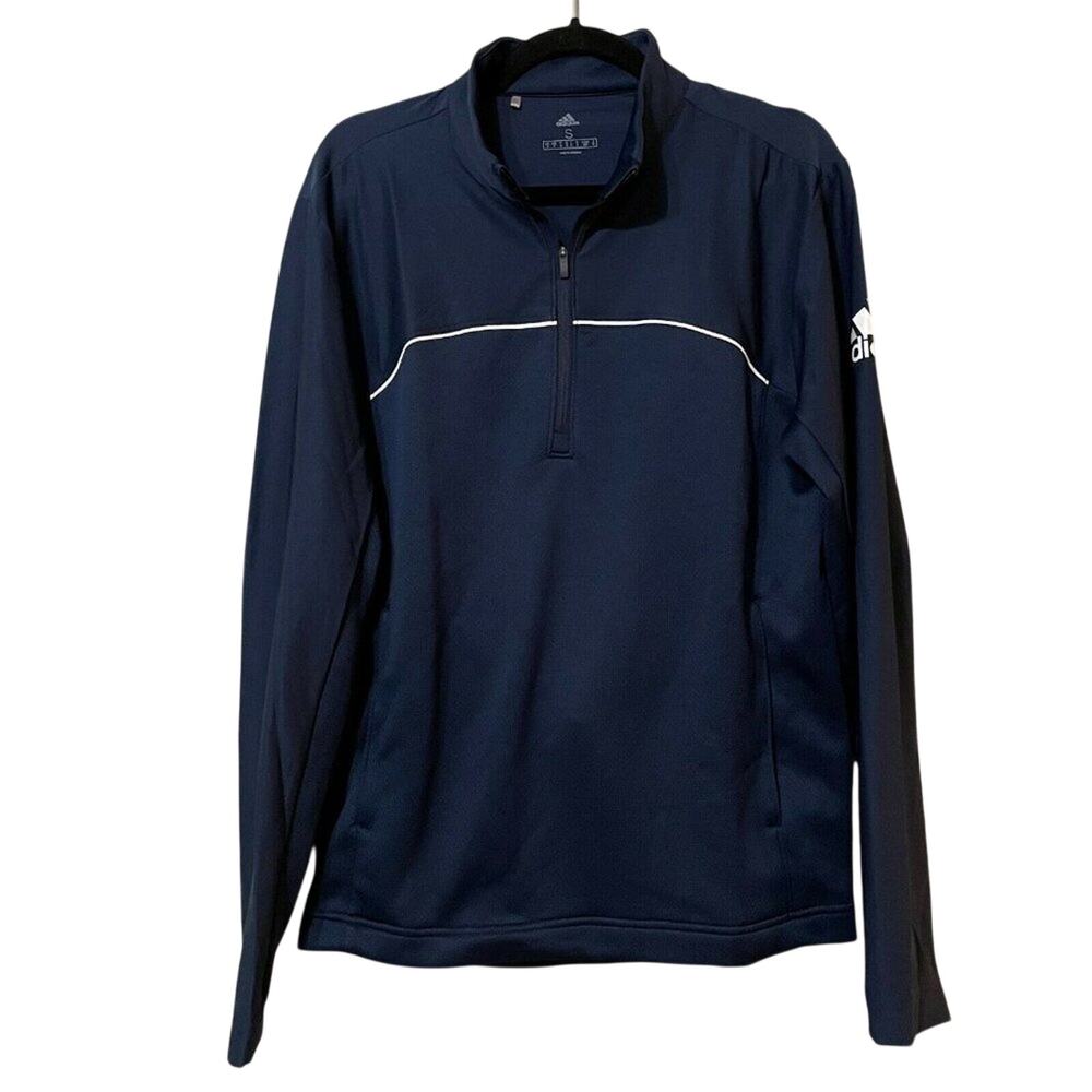 Adidas Mens Blue 1/4 Zip Activewear Track Jacket S Pullover Retro Sport Casual